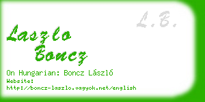 laszlo boncz business card