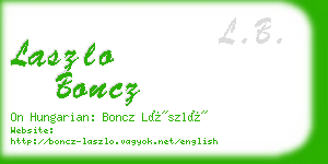 laszlo boncz business card